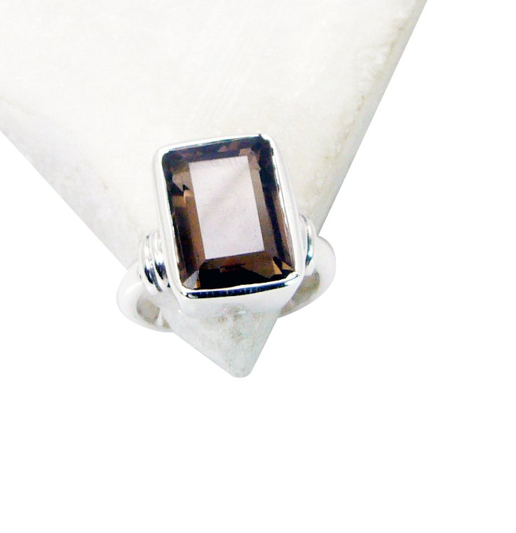Riyo Smoky Quartz Silver Stamped Jewellery Class Ring Sz 6 Srsqu6-76001
