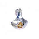 Riyo Citrine Artisan Silver Jewellery Hoop Pendant L 1in Spcit-14028