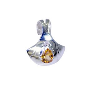 Riyo Citrine Artisan Silver Jewellery Hoop Pendant L 1in Spcit-14028
