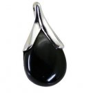 Riyo Black Onyx Silver Semi Precious Wedding Pendants L 1.5in Spbon-6017