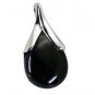 Riyo Black Onyx Silver Semi Precious Wedding Pendants L 1.5in Spbon-6017