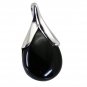 Riyo Black Onyx Silver Semi Precious Wedding Pendants L 1.5in Spbon-6017