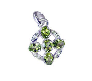 Riyo Peridot Western Silver Jewelry Eternity Band Pendants L 1in Spper-58062