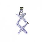 Riyo White Silver Jewellery For Girls Organic Pendants L 1.5in Spwhcz-110011