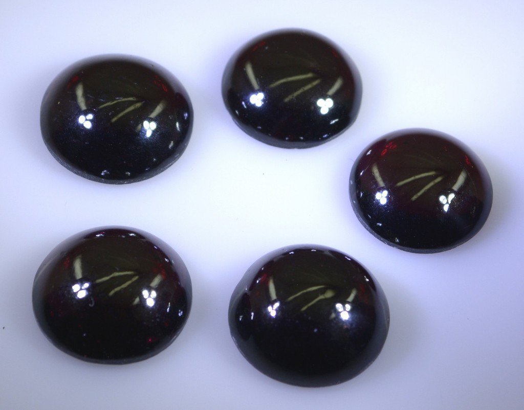 Garnet loose Stone 1 Pieces 15 x 15 mm Round Red cabochon Gemstone