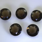 Smoky Quartz loose Stone 1 Pieces 15 x 15 mm Round Brown faceted Gemstone