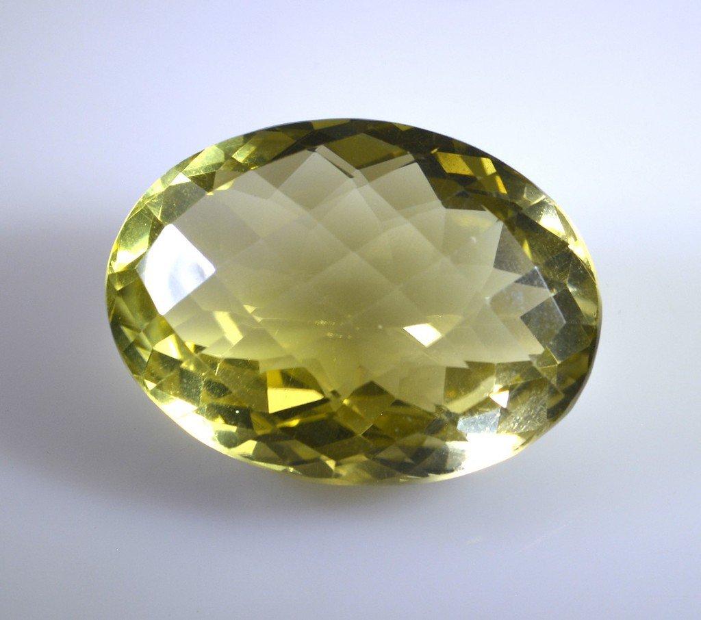 lemon Quartz loose Stone 1 Pieces 30 x 32 mm Oval Yellow faceted Gemstone