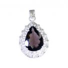 Riyo Smoky Quartz Silver Body Jewelry Endless Strand Pendant L 1in Spsqu-76021