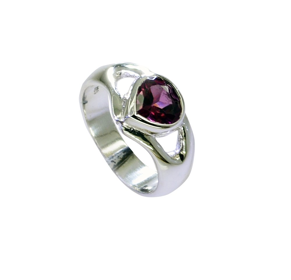 Riyo Garnet Modern Silver Jewellery Uk India Sz 6 Srgar6-26245