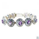 Riyo Amethyst Art Deco Jewellery Cheap Silver Charm Bracelet L 7.5in Sbraame-200