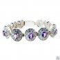 Riyo Amethyst Art Deco Jewellery Cheap Silver Charm Bracelet L 7.5in Sbraame-200