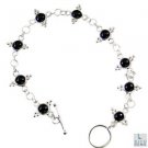 Riyo Black Onyx Costume Jewelry Silver Handcuff Bracelet L 7.5in Sbrabon-6017