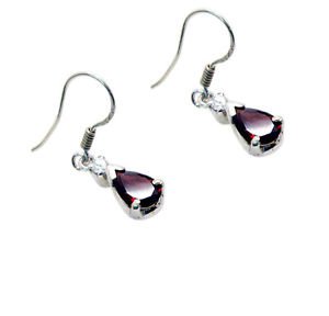 Riyo Garnet Silver Jewelry Supply Huggy Earrings L 1in Segar-26046