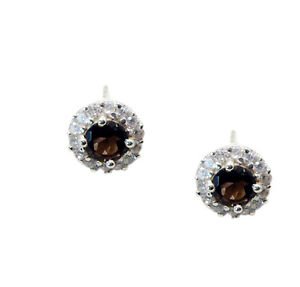 Riyo Smoky Quartz Quality Silver Jewelry Earring L 0.2in Sesqu-76014