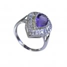 Riyo Amethyst Silver Pendant Jewellery Long Silver Ring Sz 6 Srame6-2019