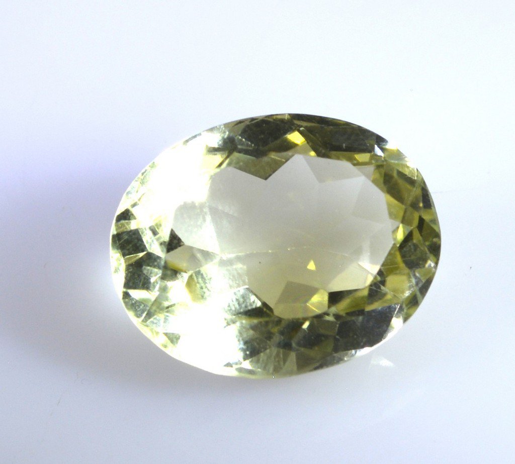 lemon Quartz loose Stone 1 Pieces 14 x 18 mm Oval Yellow faceted Gemstone