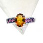 Riyo Citrine Silver Handmade Jewelry Silver Hammered Ring Sz 6 Srcit6-14026