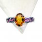 Riyo Citrine Silver Handmade Jewelry Silver Hammered Ring Sz 6 Srcit6-14026