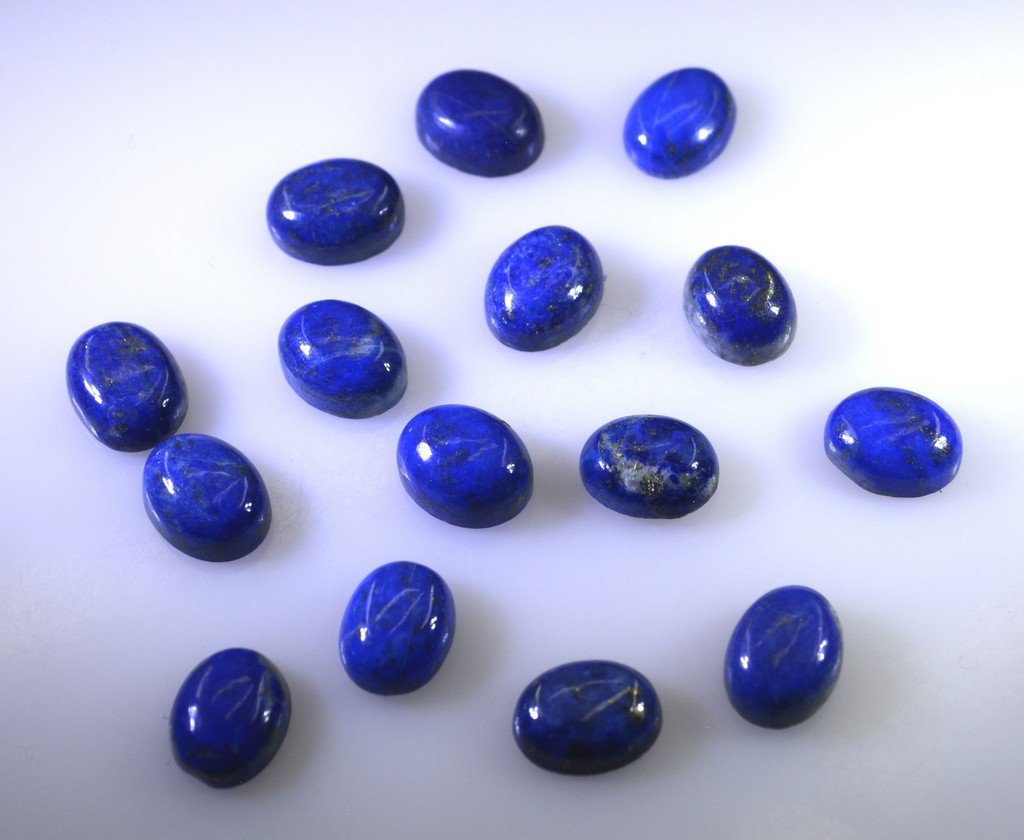Lapis Lazuli loose Stone 1 Pieces 7 x 9 mm Oval Blue cabochon Gemstone