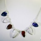 Riyo  Gemstone Filigree Jewelry Silver Necklace Women L 16in Snmul-52002