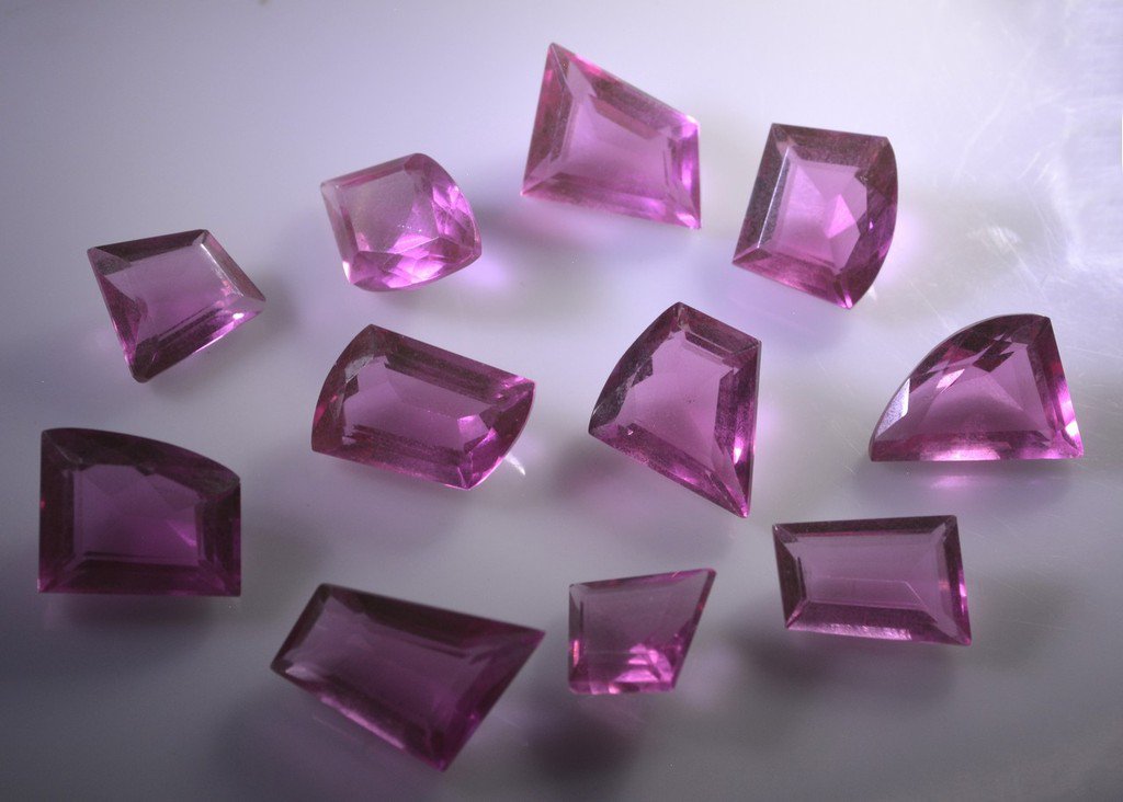 Ruby cz loose Stone 1 Pieces free size Fancy Pink faceted Gemstone