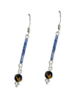 Riyo Tiger Eye Silver Body Jewellery Earring L 1in Setey-80008