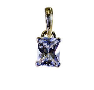 Riyo White Silver Jewellery India Stretch Pendants L 0.5in Spwhcz-110026