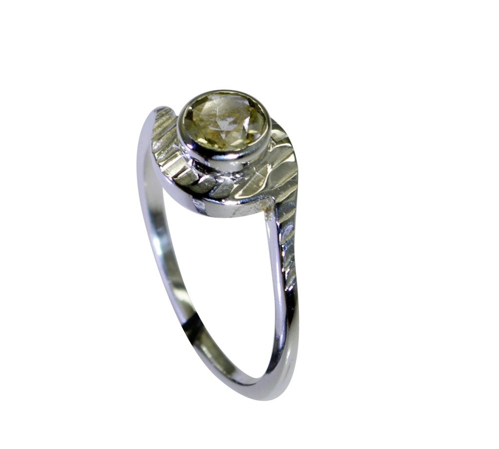 Riyo Lemon Quartz Silver Designer  Mori Ring Sz 8 Srlqu8-46023