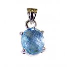 Riyo Blue Topaz Womens Silver Jewelry Bypass Pendants L 0.5in Spbto-10068