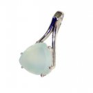 Riyo Aqua Chalcedony Silver Jewelry Wire Sport Pendant L 1in Spach-4008