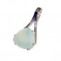 Riyo Aqua Chalcedony Silver Jewelry Wire Sport Pendant L 1in Spach-4008