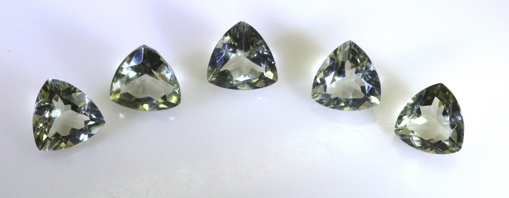 Green amethyst loose Stone 1 Pieces 12 x 12 mm Trillion Green faceted Gemstone