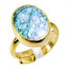Riyo Turquoise Gold Plated Set Cocktail Ring Sz 6 Gprtur6-82032