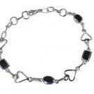 Riyo Black 925 sterling silver Black Oynx Bracelet lovely handmade jewellery SBR