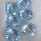 Blue topaz loose Stone 1 Pieces 12 x 12 mm Heart Blue faceted Gemstone