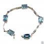 Riyo Blue Topaz Fair Trade Jewelry Antique Silver Charm Bracelet L 7.5in Sbrabtz
