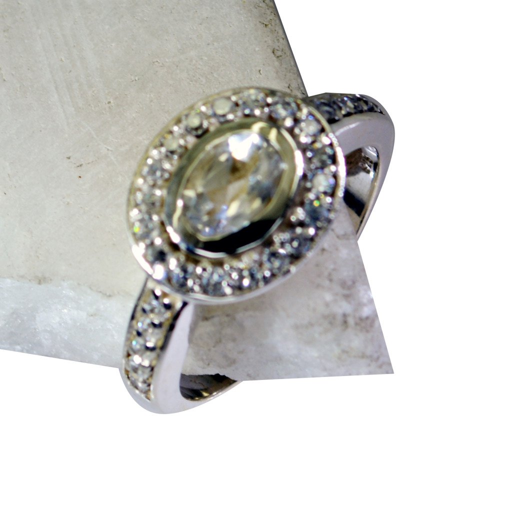 Riyo White Jaipur Silver Jewellery Silver Ring Settings Sz 8 Srwh