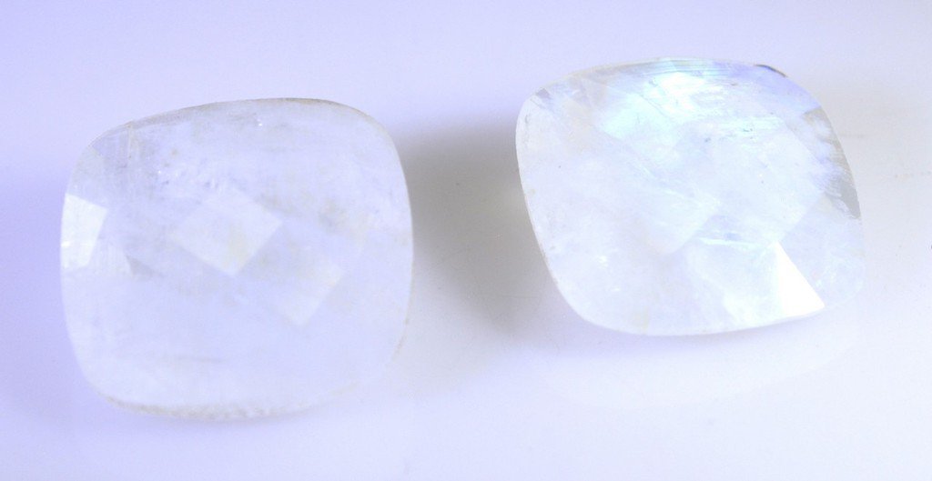 Rainbow Moonstone loose Stone 1 Pieces 13 x 13 mm Princess Multi faceted Gemston