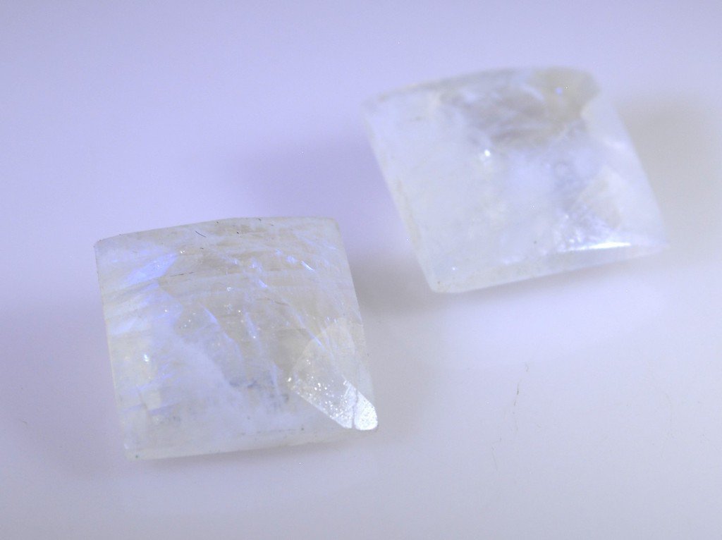 Rainbow Moonstone loose Stone 1 Pieces 12 x 12 mm Princess Multi faceted Gemston