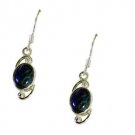 Riyo Lapis Lazuli Vintage Silver Jewelry Huggy Earrings L 1in Sella-44018
