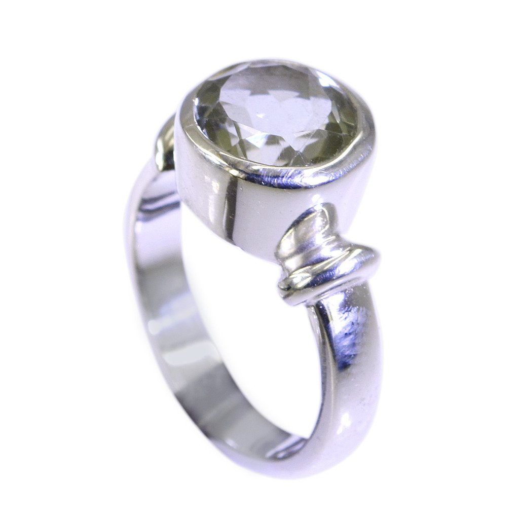 Riyo Green Amethyst Silver Jewelry Artists Aqiq Ring Sz 6 Srgam6-28011