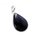 Riyo Black Onyx Silver Jewelry With Gemstones Square Pendants L 1.2in Spbon-6001