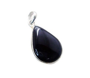Riyo Black Onyx Silver Jewelry With Gemstones Square Pendants L 1.2in Spbon-6001