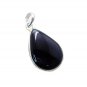 Riyo Black Onyx Silver Jewelry With Gemstones Square Pendants L 1.2in Spbon-6001