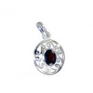 Riyo Garnet Modern Silver Jewelry Long Silver Pendant L 1in Spgar-26094