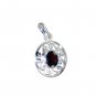 Riyo Garnet Modern Silver Jewelry Long Silver Pendant L 1in Spgar-26094