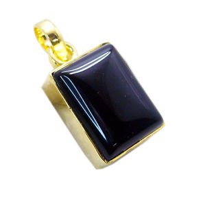 Riyogems Black Onyx Gold Plated Fashion Love Knot Pendant L 1.5in Gppbon-6031