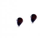 Riyo Garnet Silver Vintage Jewelry Victorian Earrings L 1in Segar-26079