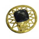 Riyo A Black Onyx  18kt Gold Plated Large Ring Gprbon10-6087