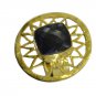 Riyo A Black Onyx  18kt Gold Plated Large Ring Gprbon10-6087